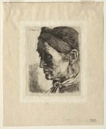 Head of a Peasant Woman by Wilhelm Leibl, print, 1874
