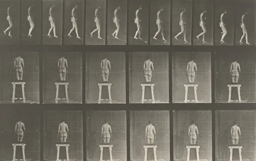 Woman Descending an Incline: Plate 118 from Animal Locomotion (1887) by Eadweard Muybridge, photograph, 1884
