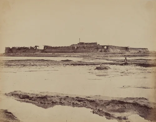 Exterior of North Taku Fort on Peiho River, Showing the English and French Entrance, August 21, 1860 by Felice Beato, photograph, 1860