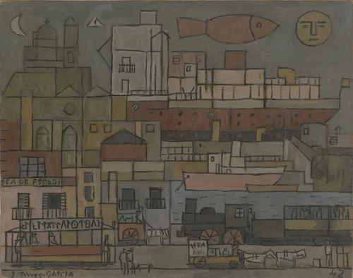 The Port by Joaquín Torres-García, drawing, 1942