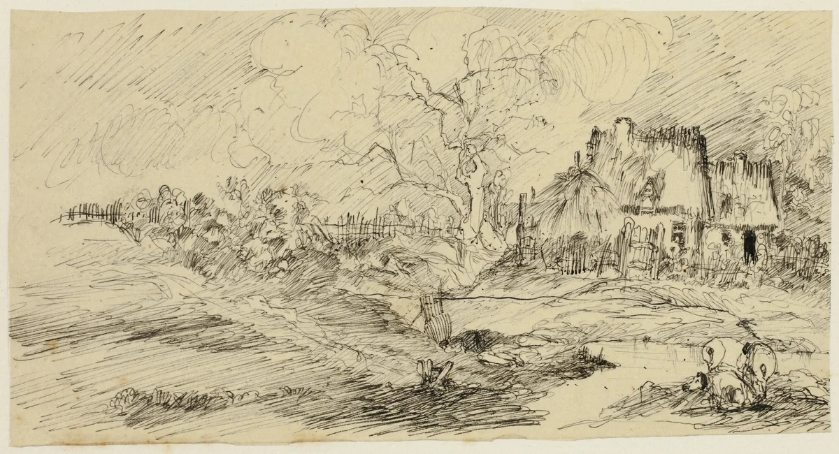 Country Landscape by Rodolphe Bresdin, drawing, 1845-1885