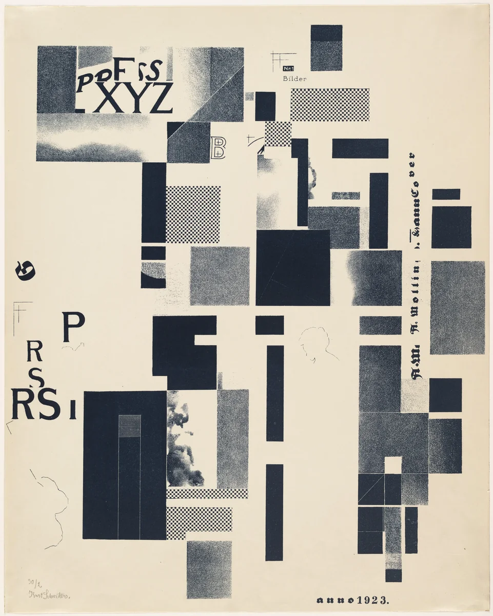 Plate 4 from Merz 3 by Kurt Schwitters, print, 1923
