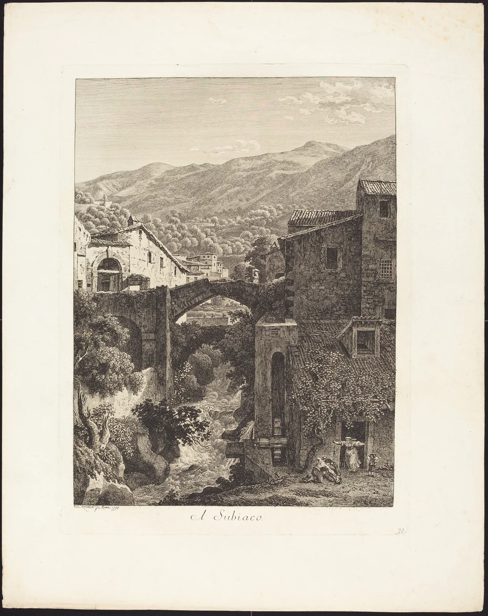 A Subiaco by Johann Christian Reinhart, portfolio, 1761-1847
