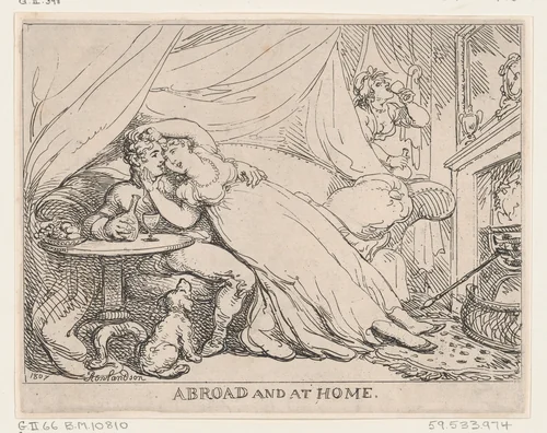 Abroad and At Home by Thomas Rowlandson, print, 1807