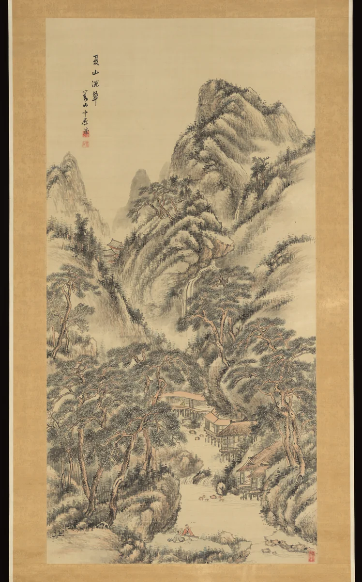 “The Deep Green of Summer Mountains” by Hine Taizan (日根對山), painting, 1850-1859