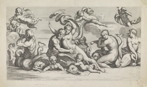 Triomf van Galatea by anonymous, print, 1656