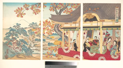 Autumn foliage at the New Imperial Palace by Unidentified Artist, print, 1888
