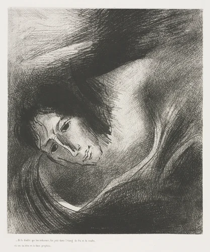 And the Devil That Deceived Them was Cast into the Lake of Fire and Brimstone, Where the Beast and the False Prophet Are by Odilon Redon, print, 1899