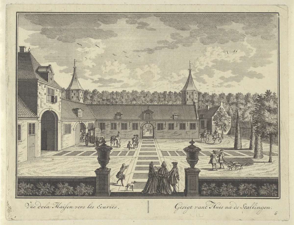 Poortgebouw en stallen van Kasteel Zuilenstein by Daniël Stopendaal, print, 1682-1726