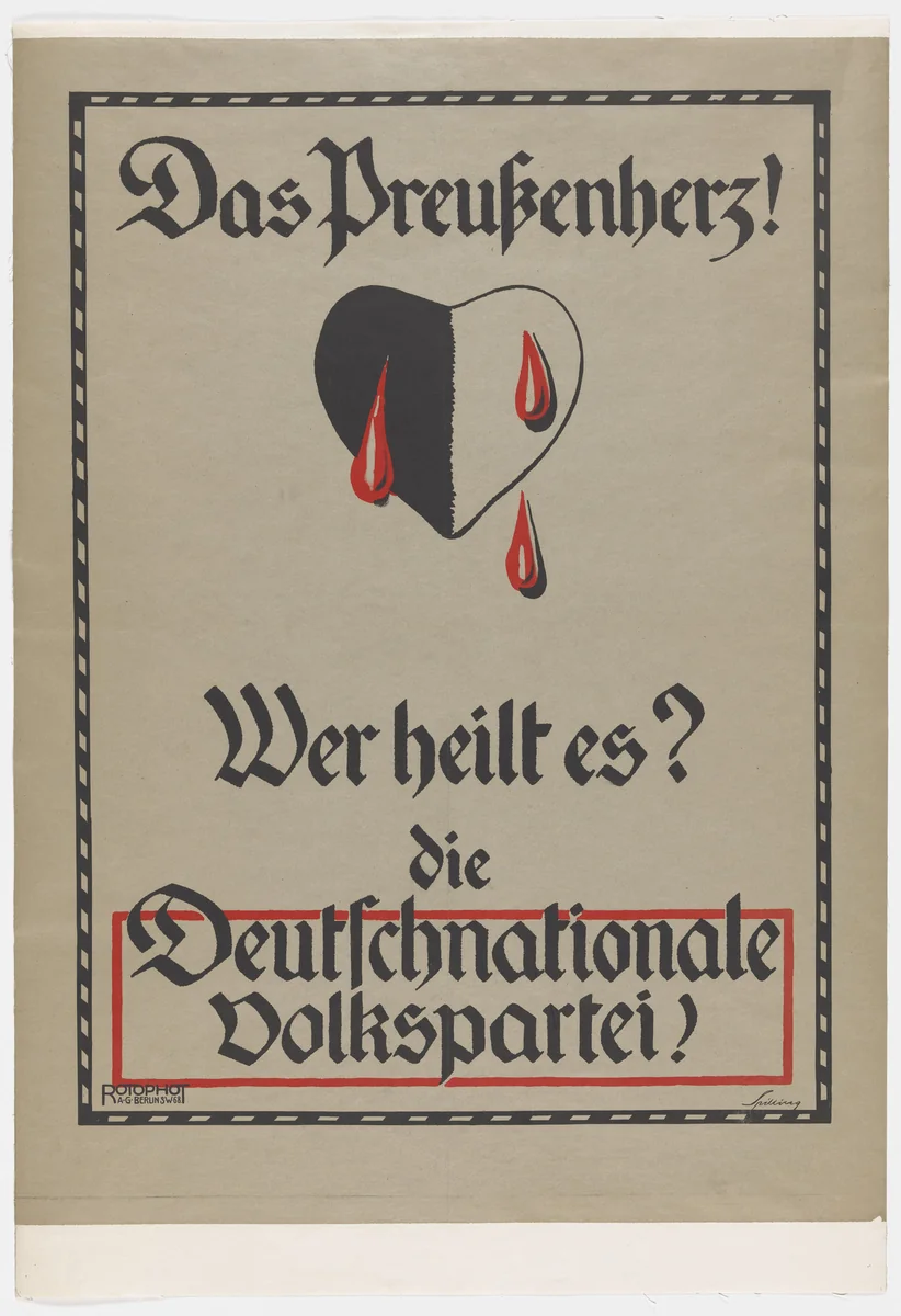Das Preussenherz - Wer heilt es? by Spilling, design, 1919