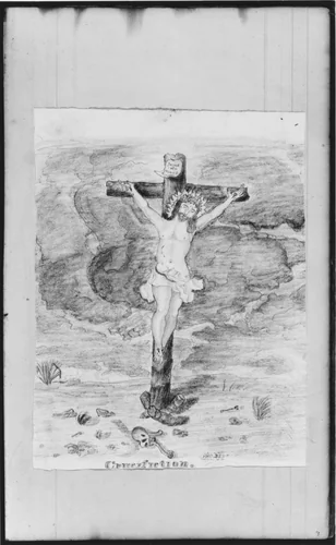 "Crucifixion" (from Sketchbook) by John William Casilear, artwork, 1811-1893
