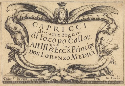 Title Page for "The Capricci" by Jacques Callot, print, 1617