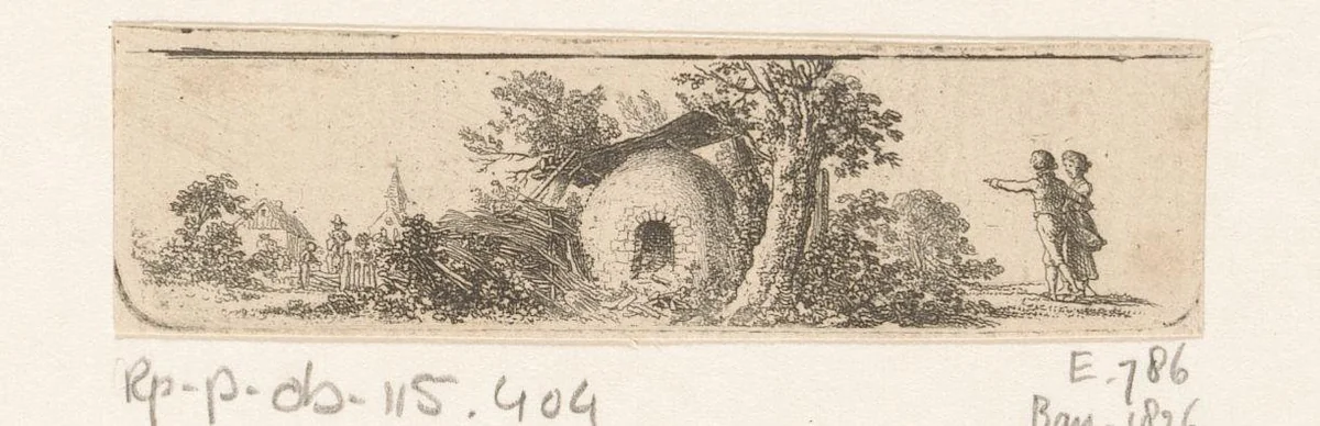 Landschap met bakoven by Daniel Nikolaus Chodowiecki, print, 1795