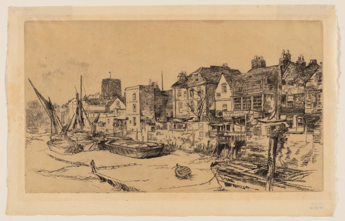 The "Adam and Eve," Old Chelsea by James McNeill Whistler, print, 1878