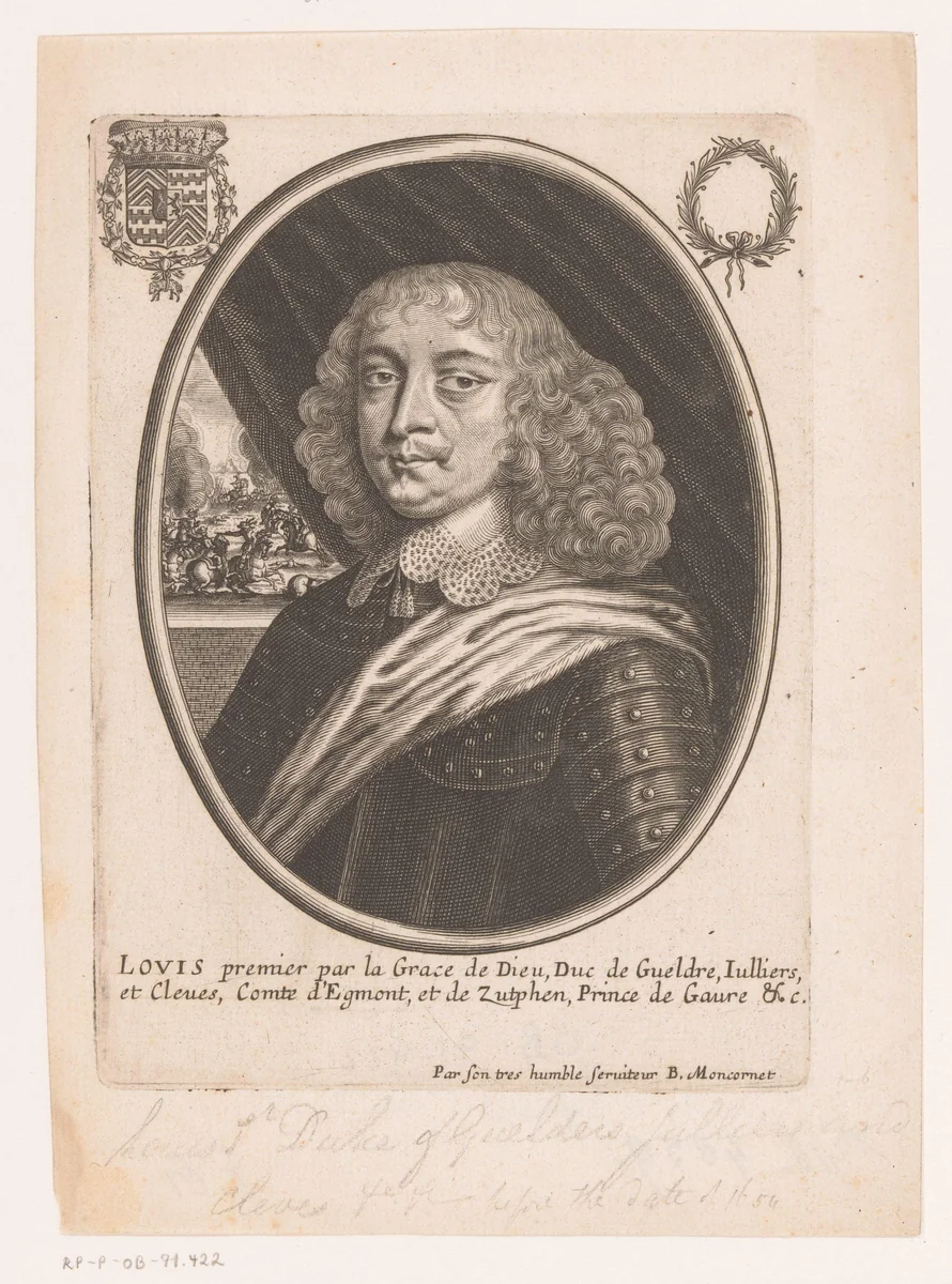 Portret van Lodewijk I, graaf van Egmont en hertog van Gelders by anonymous, print, 1610-1668