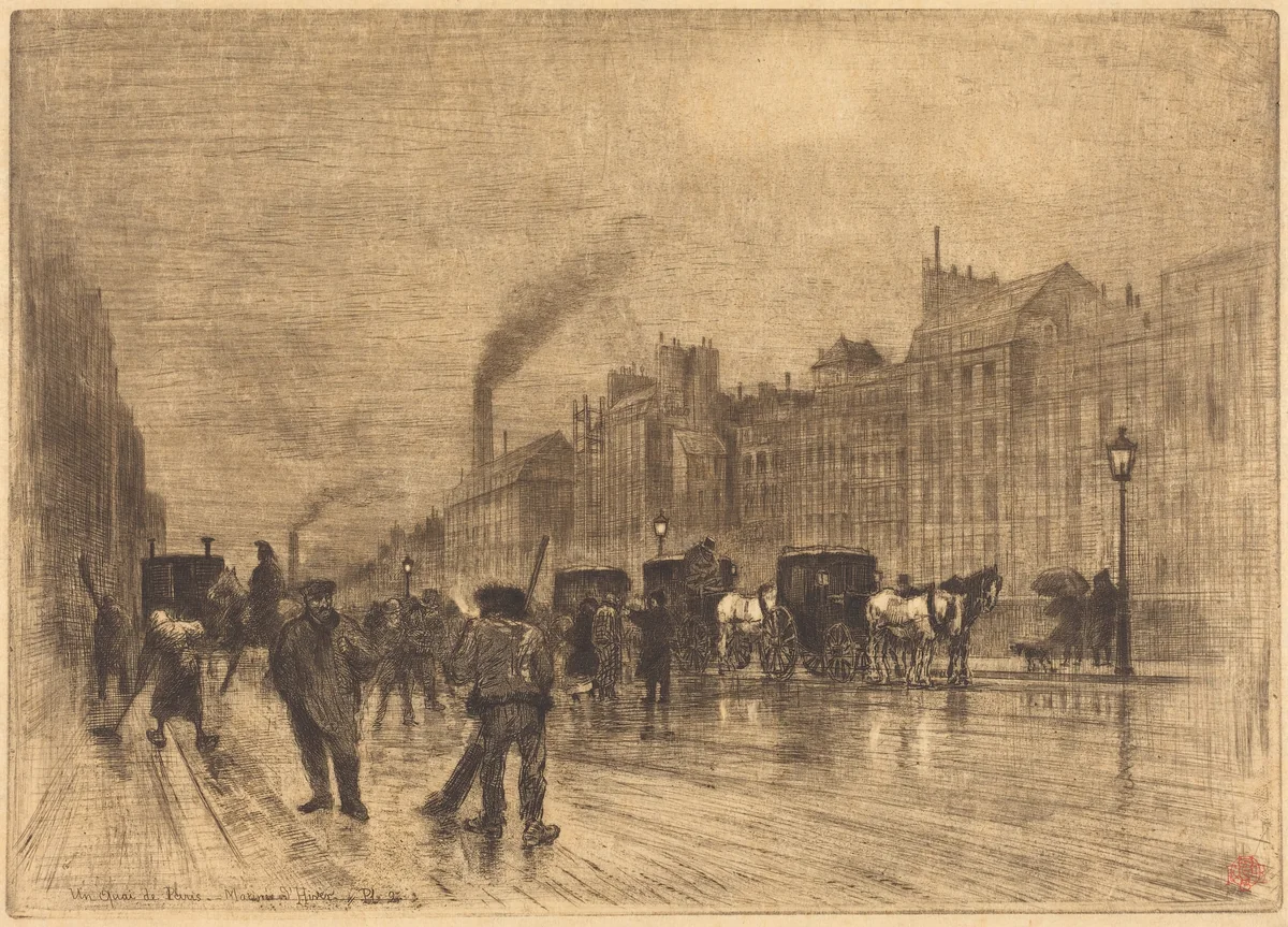 Matinée d'Hiver sur les Quais by Félix-Hilaire Buhot, print, 1883