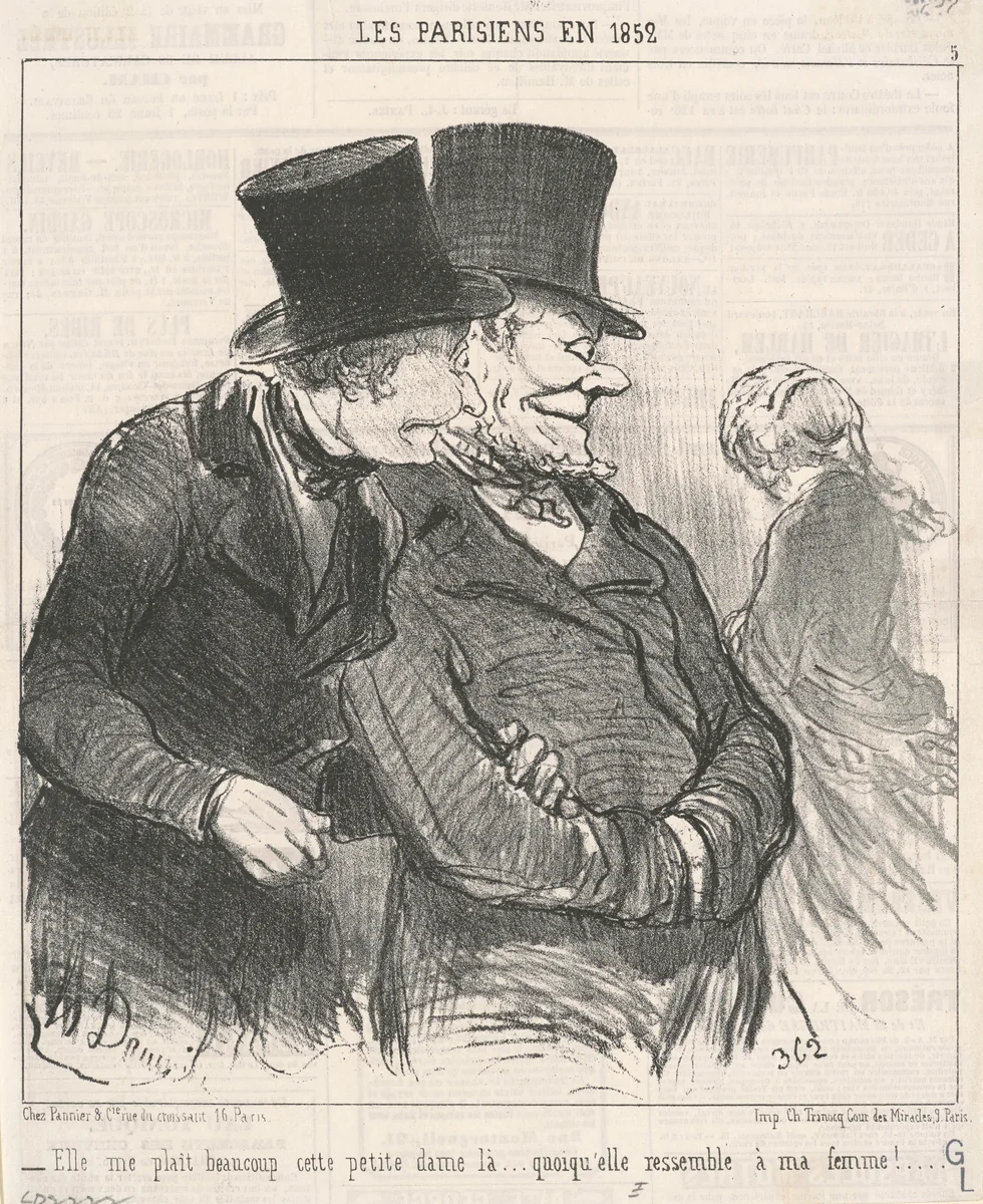 Ell me plait beaucoup ... by Honoré Daumier, print, 1852
