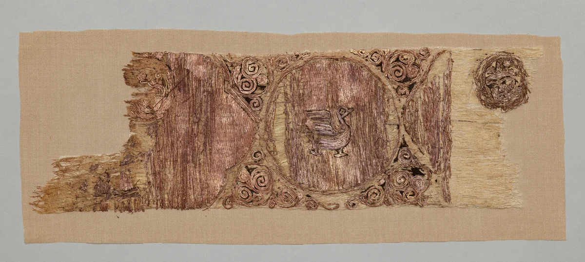 Fragment of an Embroidery by Unknown, textile, 1100-1199