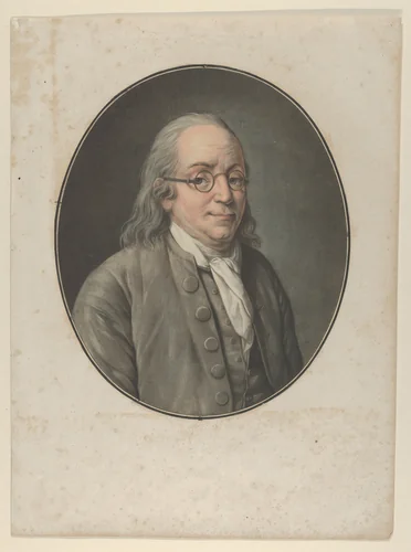 Portrait of Franklin, after Vanloo by Pierre-Michel Alix, print, 1790-1795