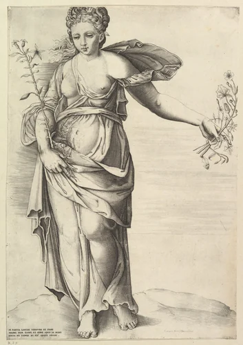 Flora by anonymous, print, 1555-1575