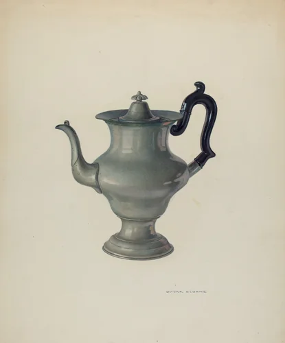 Coffee Pot by Oscar Bluhme, index of american design, 1940