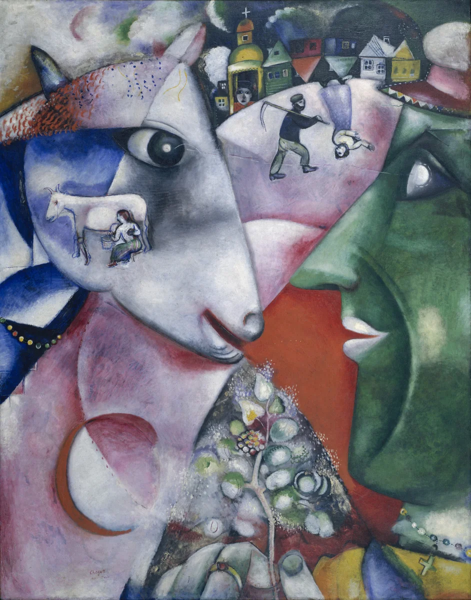 I and the Village by Marc Chagall, painting, 1911