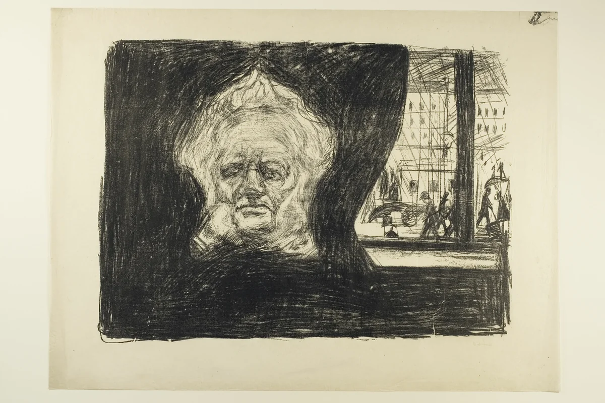 Henrik Ibsen at the Grand Café by Edvard Munch, print, 1902