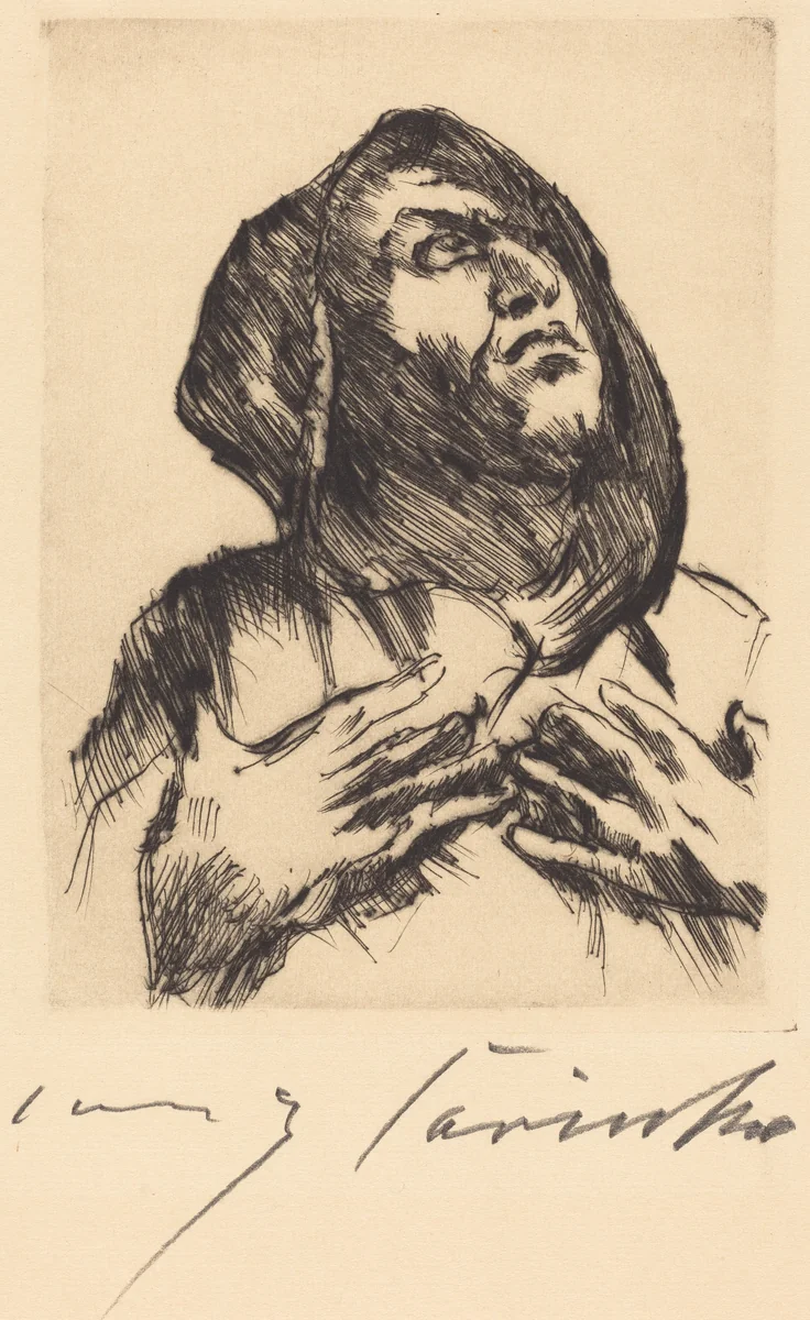 Mönch mit Erhobenem Blick (Monk Gazing Upward) by Lovis Corinth, print, 1916