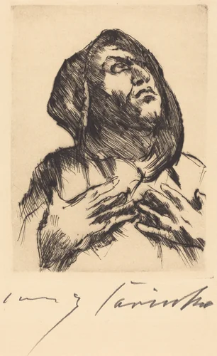 Mönch mit Erhobenem Blick (Monk Gazing Upward) by Lovis Corinth, print, 1916