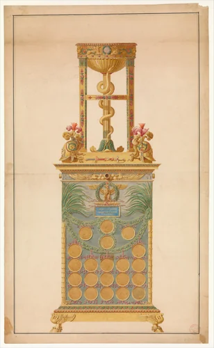 A Medal Cabinet for Napoleon by Jean Guillaume Moitte, drawing, 1804-1810