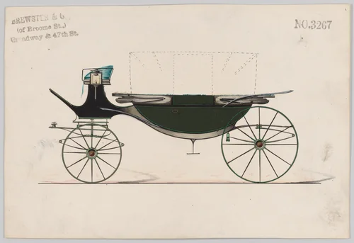 Design for Landau, No. 3267 by Brewster & Co., drawing, 1876