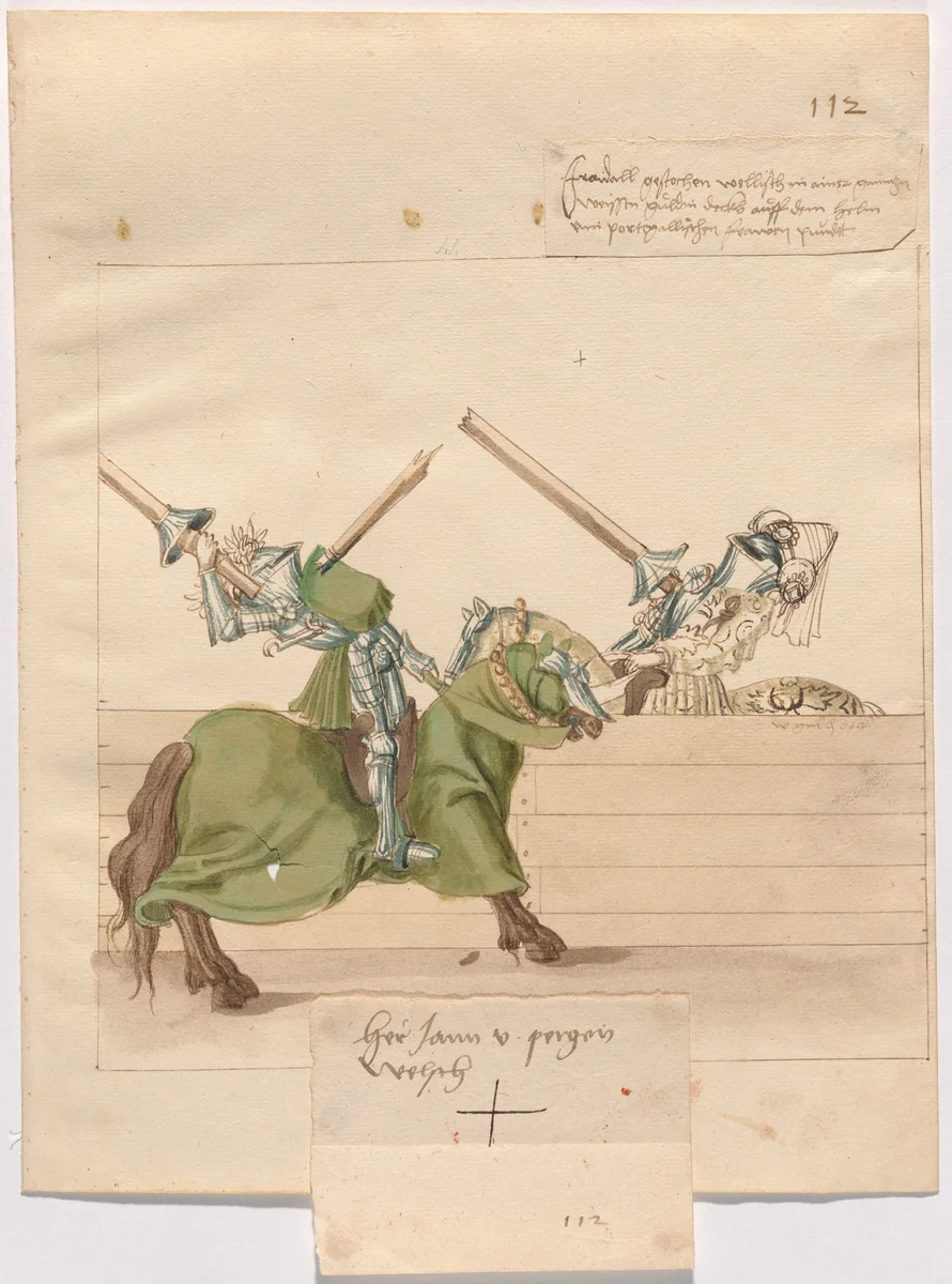 Italian Joust of Peace by German 16th Century, drawing, 1515