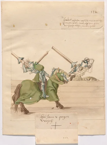 Italian Joust of Peace by German 16th Century, drawing, 1515