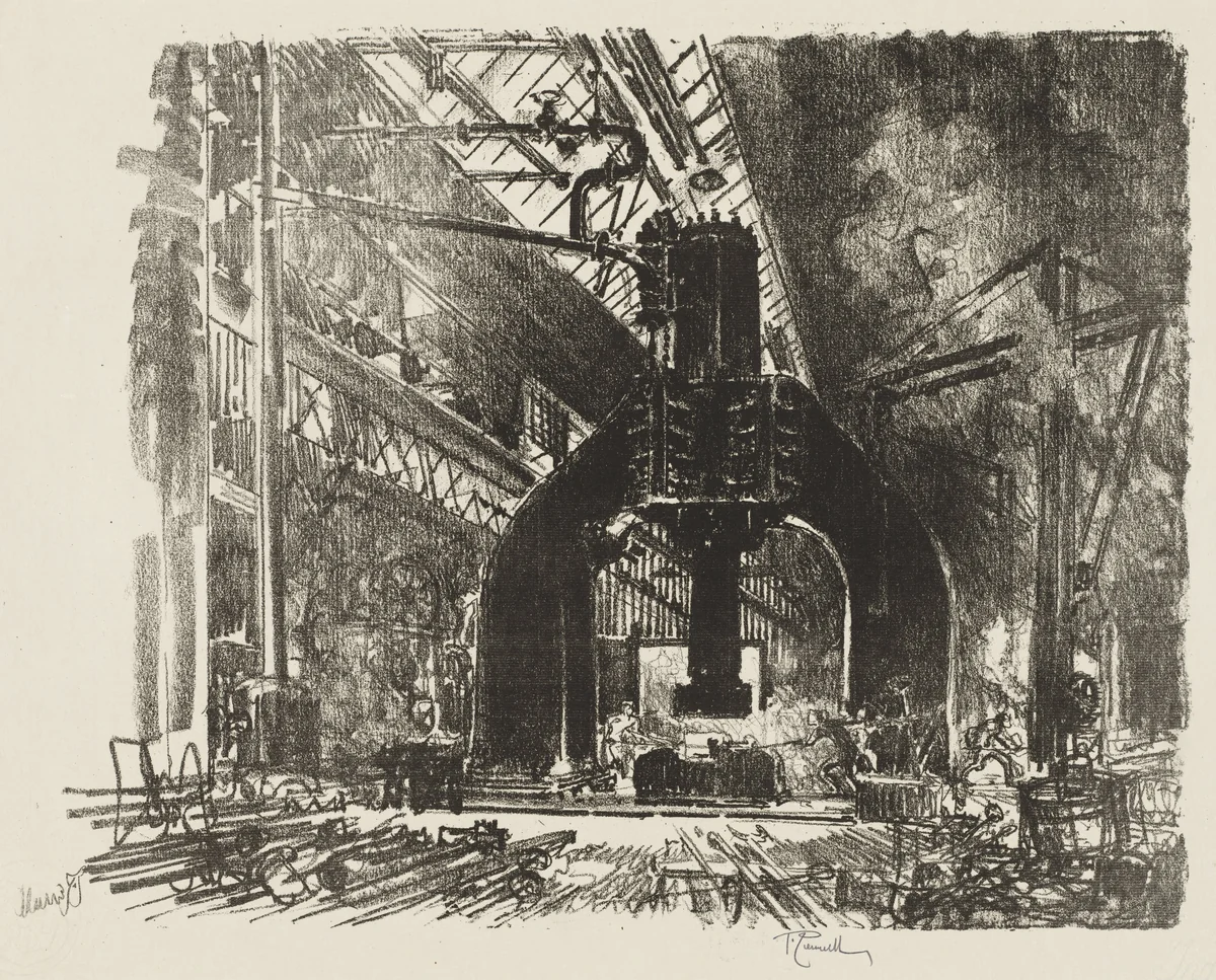English War Work: The Great Hammer by Joseph Pennell, print, 1916