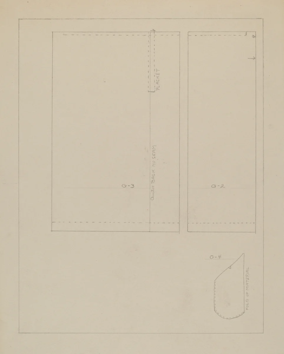Pattern for a Dress by Bessie Forman, index of american design, 1935-1942
