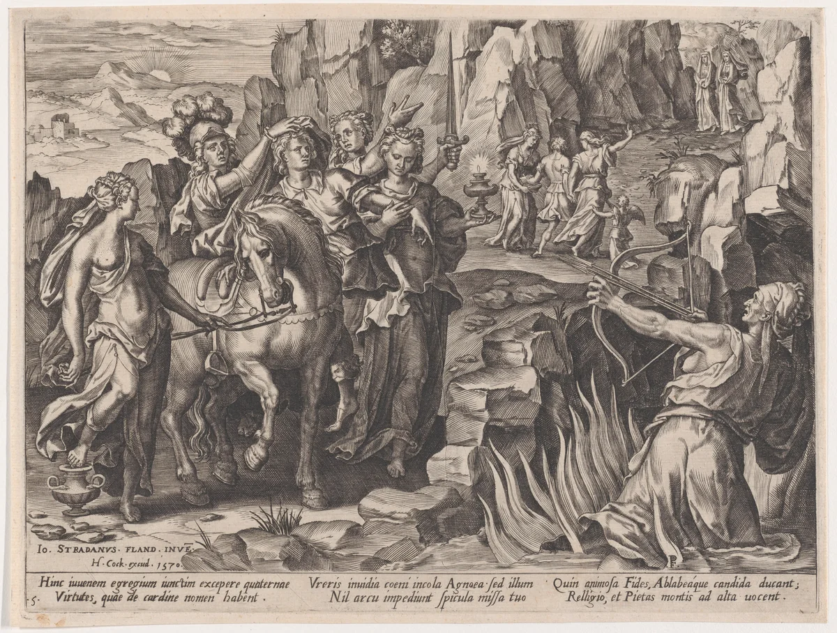 Choosing Virtue, from "The Course of Human Life" by Pieter Jalhea Furnius, print, 1570
