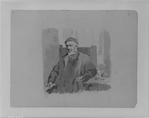 Bearded Cleric (from Sketchbook) by Thomas Sully, artwork, 1810-1820