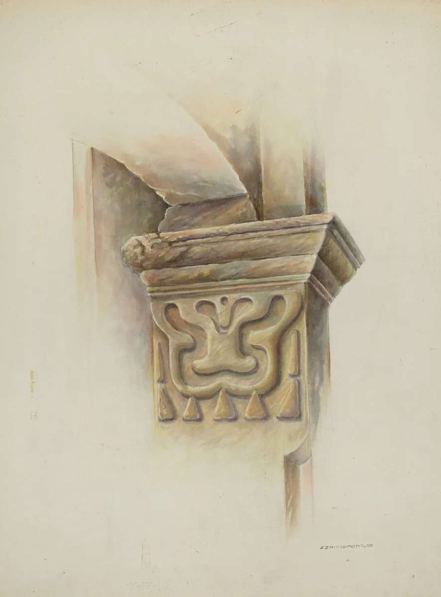Capital on Column by Gerald Transpota, index of american design, 1937