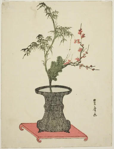 Three friends Ikebana by Utagawa Toyhiro, print
