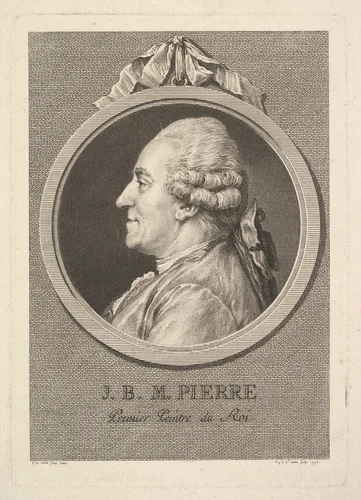 Portrait of Jean-Baptiste-Marie Pierre by Augustin de Saint-Aubin, print, 1775
