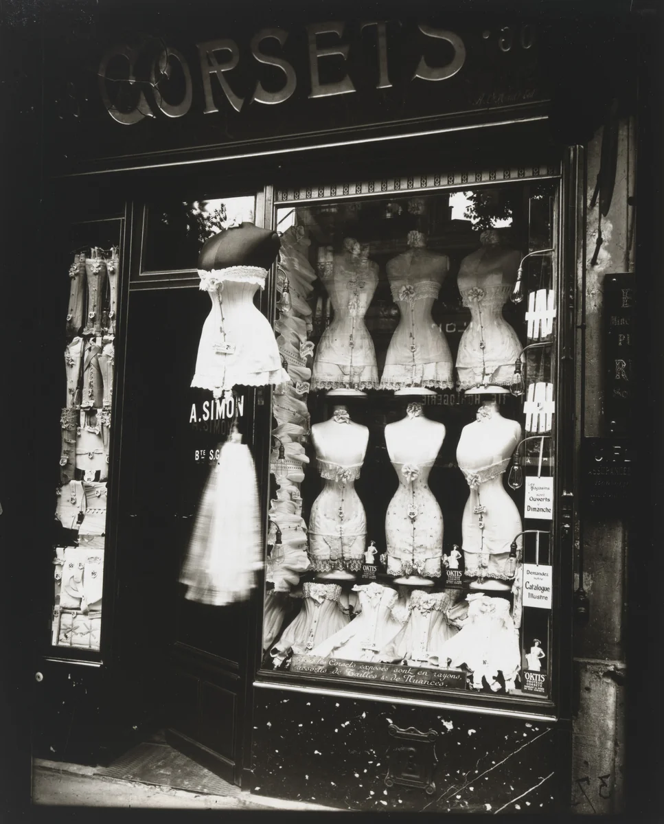 Window, Corset Shop by Eugène Atget, photograph, 1912