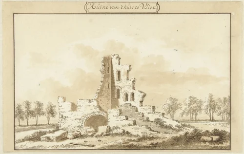Ruïne van het huis te Vliet, in de Lopikkerwaard by Abraham Rademaker, drawing, 1685-1735