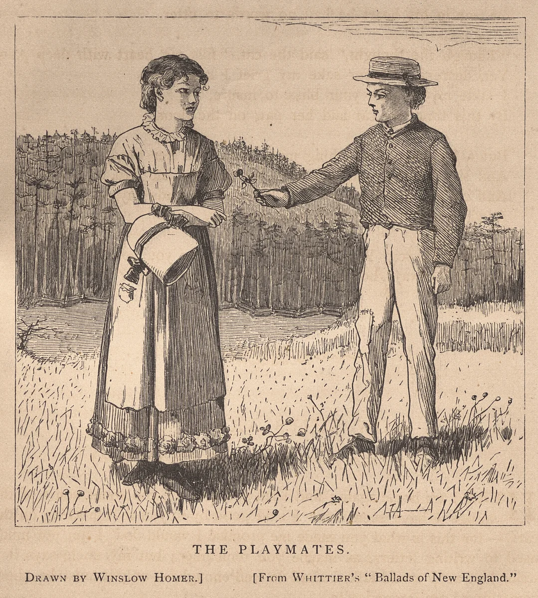 The Playmates by Winslow Homer, print, 1869