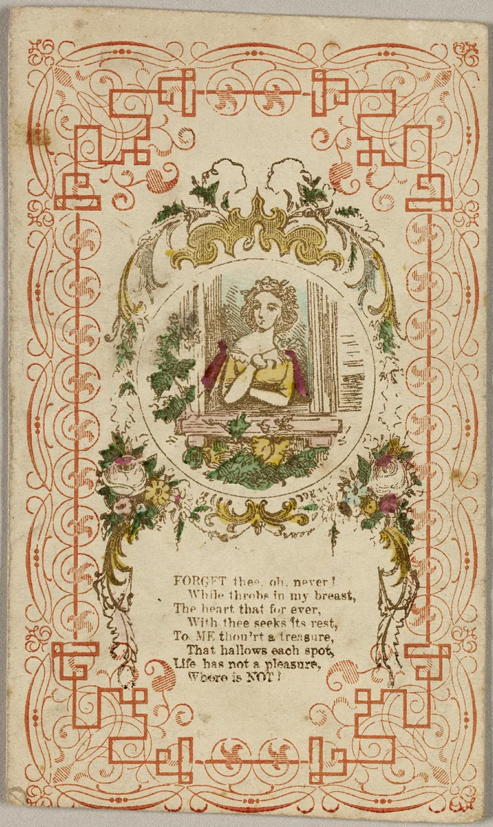 Forget thee, oh. Never! (valentine) by Unknown Artist, other, 1835-1840