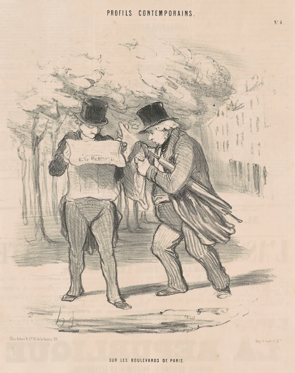 Sur les boulevards de Paris by Honoré Daumier, print, 1848