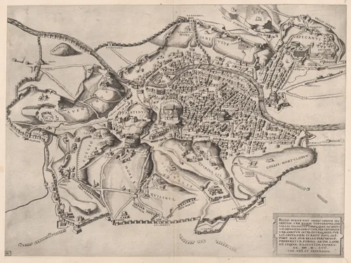 View of Rome from the East, from "Speculum Romanae Magnificentiae" by Nicolas Beatrizet, print, 1530-1580
