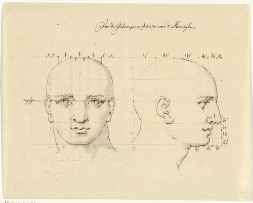 Studie van een mannenhoofd by Lambert ten Kate, print, 1684-1731