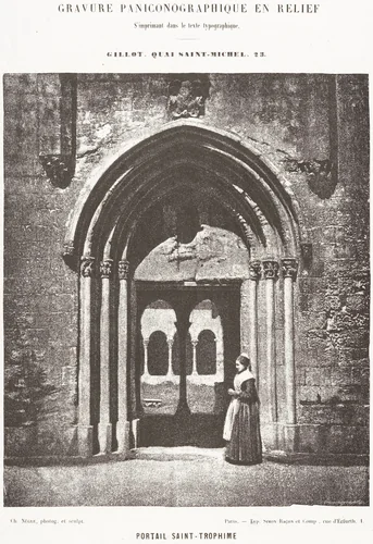 Portail Saint-Trophime; Entrée Du Cloître, Arles, Église Métropolitaine de Saint-Trophime by Charles Nègre, print, 1852
