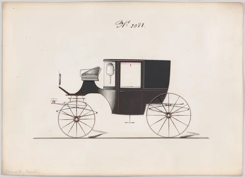 Design for Coupé, no. 3088 by Brewster & Co., drawing, 1875