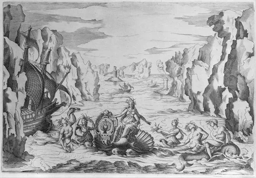 Third Triumphal Arch at the ‘Canto dei Carnesecchi’, from an Album with Prints recording the Festivities and Decorations organized in Florence for the 1589 Wedding of Archduke Ferdinand de' Medici and Christine of Lorraine by Orazio Scarabelli, book, 1589-1592